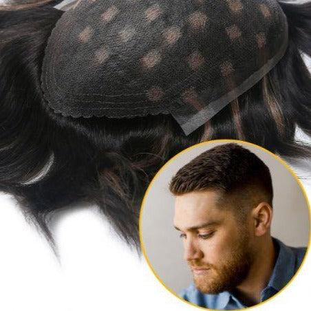 100% Human Hair Lace Men's Toupee