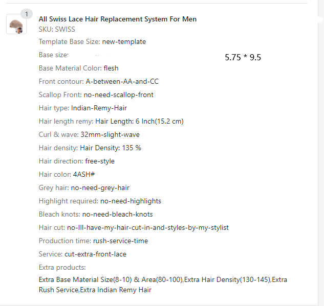 Full Swiss lace 5.75 * 9.5 special sale