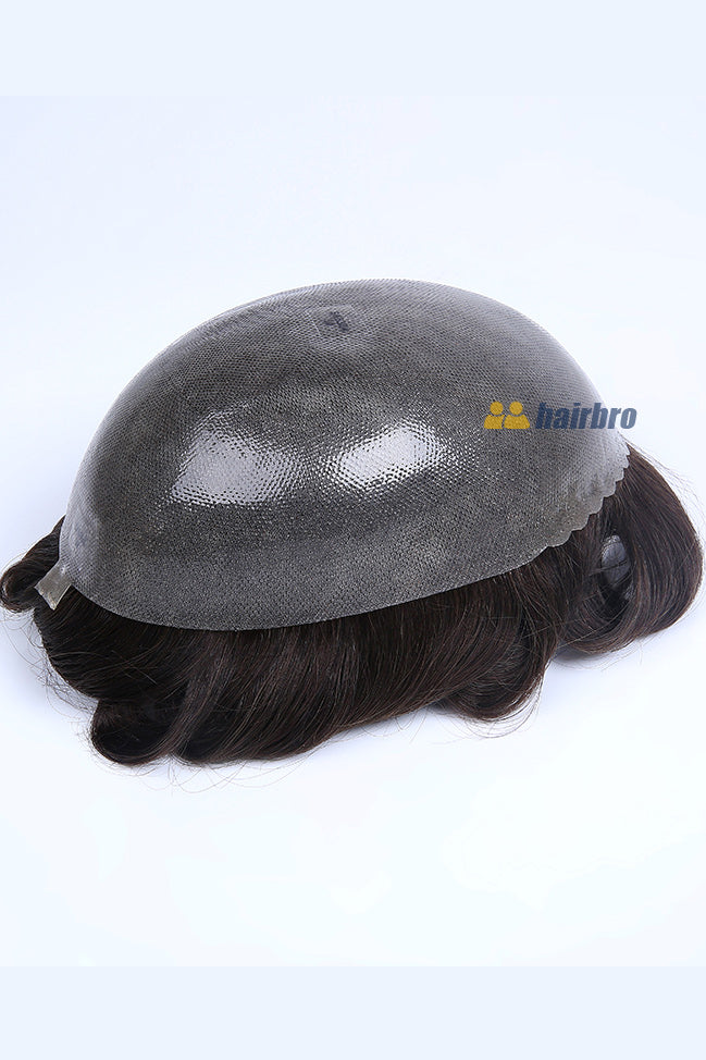 0.12mm All Poly Skin In Medium Thickness Hairpieces for Men V-loop