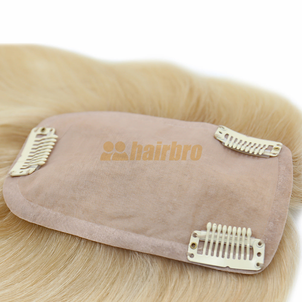 Clip-On Silk Top Hairpiece for Women with Mono