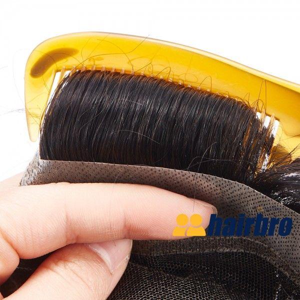 French Lace Center and Front Poly Around Hair Replacement System