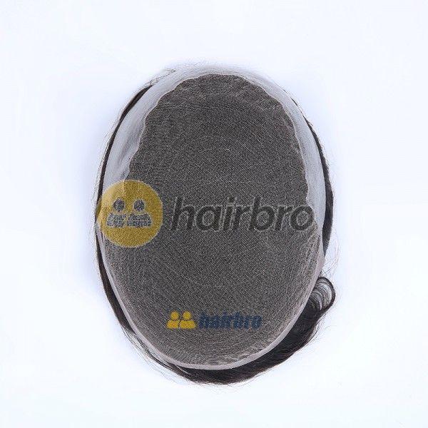 Samll Size French Lace Base with Transparent Poly Side and Back Stock Hair System For Men