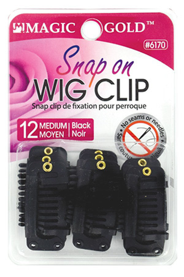 Magic Collection - Snap Comb Wig Clips Black Medium