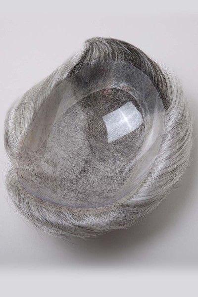 Super Fine Welded Mono Base With Transparent Poly Perimeter Men’s Hair Toupee