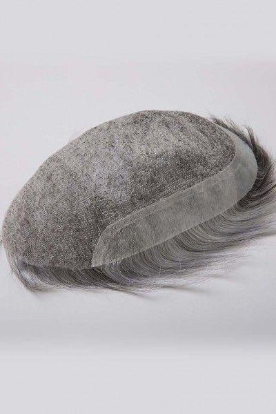Super Fine Welded Mono Base With Transparent Poly Perimeter Men’s Hair Toupee