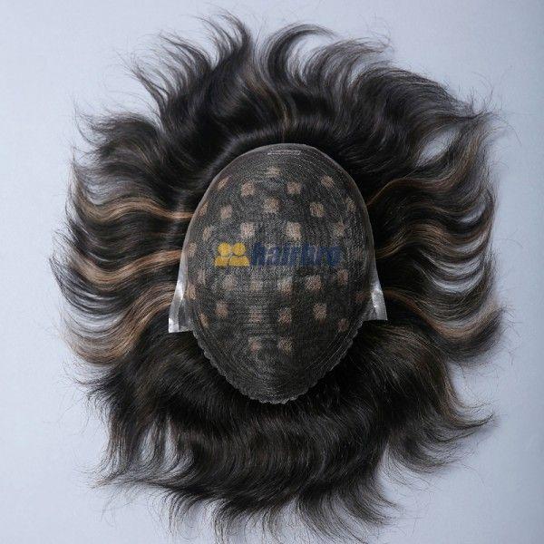 100% Human Hair Lace Men's Toupee