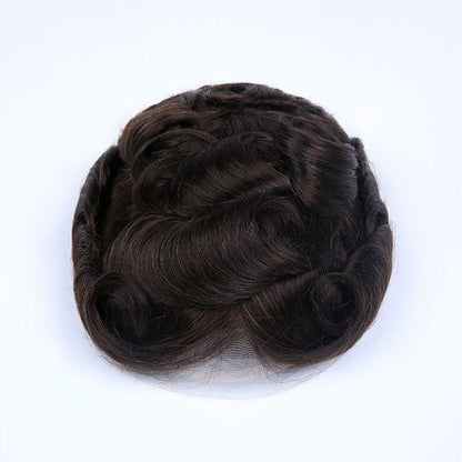 New French Lace Center with Poly Side and Back Stock Hair Replacement System For Men