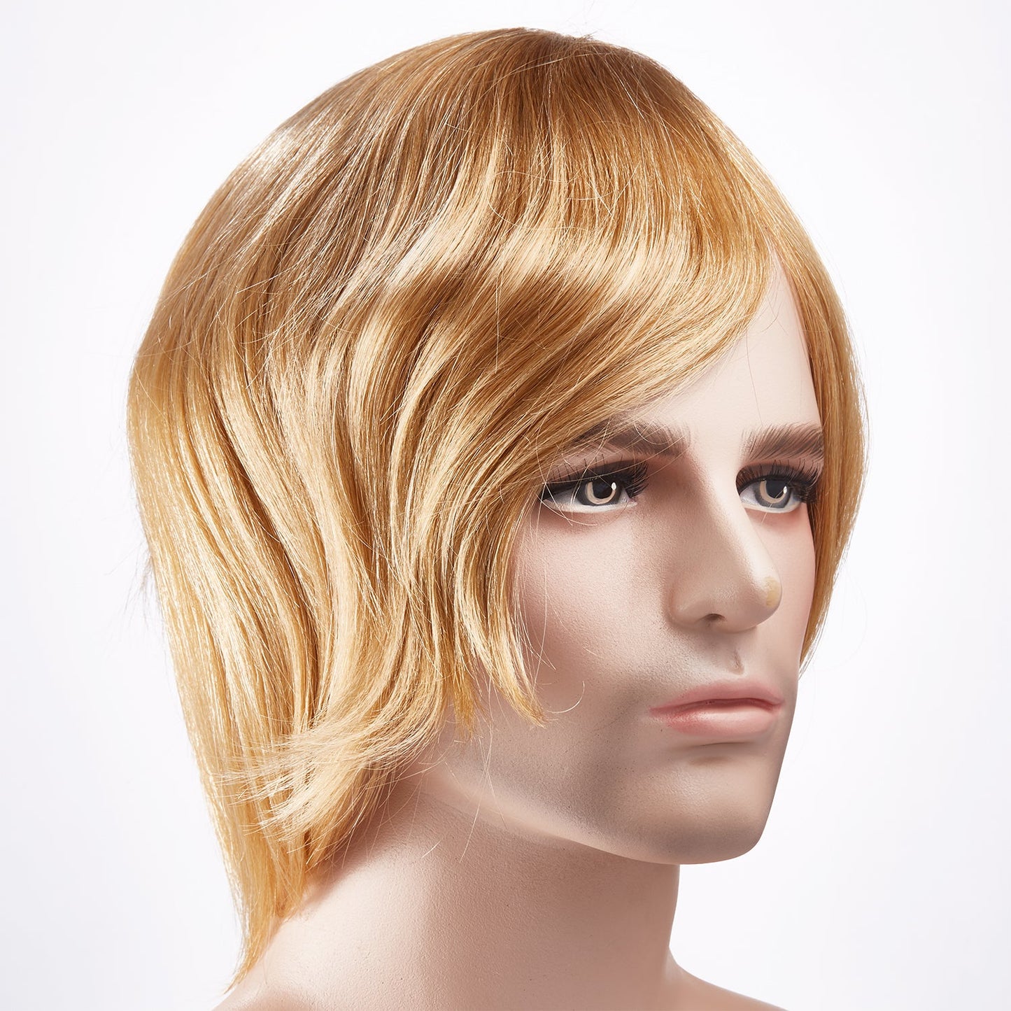 0.06 Transparent Skin Poly Flat Injected Mens Stock Hair System Hair Length 8 Inches