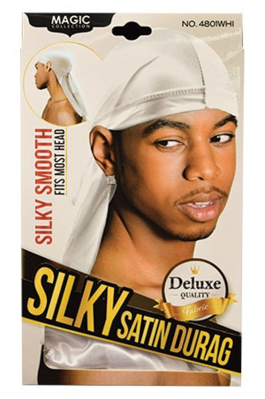 Magic Silky Satin Durag-White #4801WHI-dz