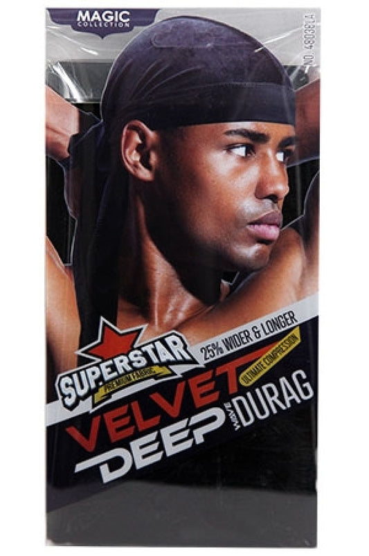 Magic Velvet DuRag #4803BLACK-dz *(6pcsx2)