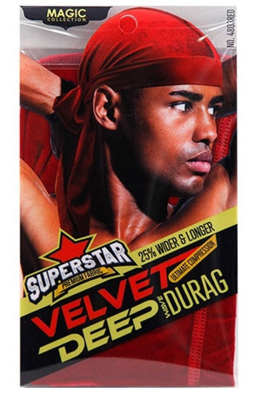 Magic Velvet DuRag #4803RED-dz *(6pcsx2)