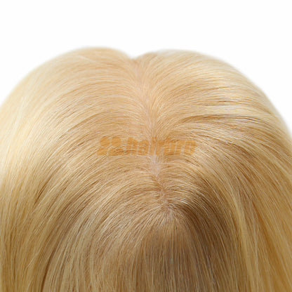 Clip-On Silk Top Hairpiece for Women with Mono