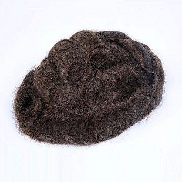 0.08mm  Hair replacement Transparent Skin Hairpieces V Loop