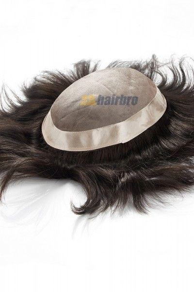 Fine Mono Center with Poly Around Hair Replacement System For Men