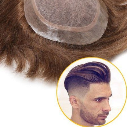 New French Lace With Thin Skin All Around Male Hair Replacement System