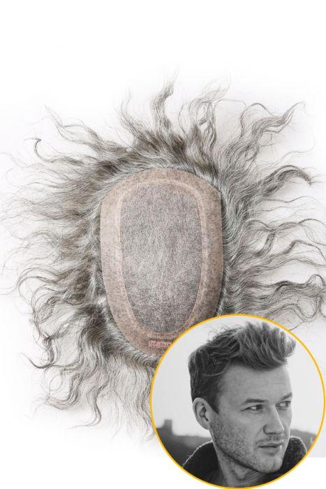 Silk Mono Center With Transparent Poly Perimeter Hair Replacement System