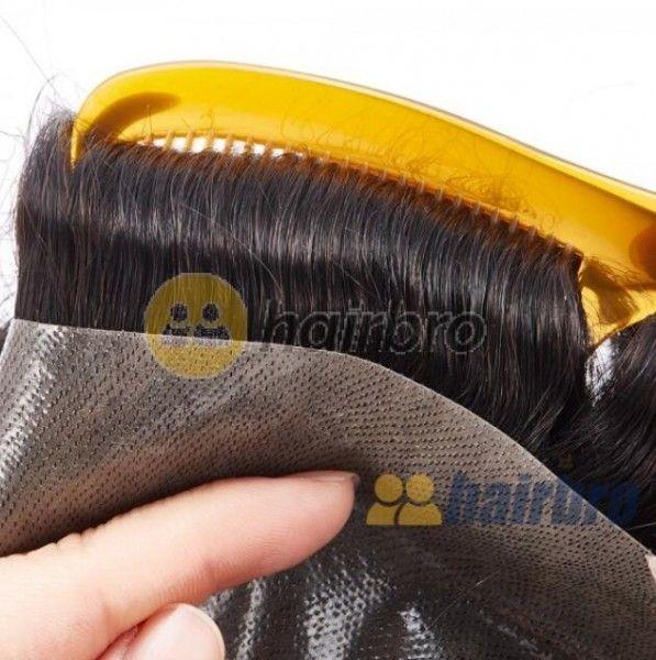 French Lace Front with Poly Back Hair Replacement System For Men