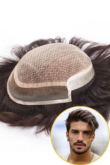 The Injection Lace Center French Lace Front Poly Side and Back Hair System